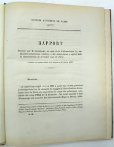 Rapports du Conseil municipal de Paris déposés par Maurice Engelhardt entre 1877 et 1881 

