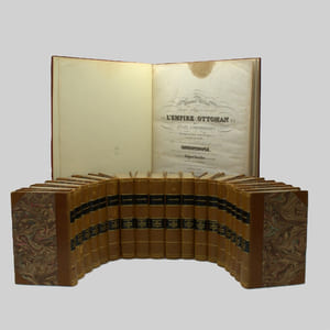 Histoire de l'Empire ottoman depuis son origine jusqu'à nos jours. Traduit de l'allemand sur les notes et sous la direction de l'auteur et par J. J. Hellert. & Nouvel atlas physique, politique, et historique de l'Empire Ottoman et des etats limitrophes en Europe, en Asie et en Afrique : en quarante feuilles, avec un beau plan topographique de la ville actuelle de Constantinople, plusieurs plans des villes les plus importantes de l'Empire, et ceux des sieges et batailles memorables soutenus par les Ottomans...
