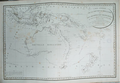 Voyage de Dentrecasteaux, envoyé à la recherche de La Pérouse. Publié par ordre de sa Majesté l’Empereur et Roi, sous le ministère de S. E. le vice-amiral Decrès, comte de l’Empire. Rédigé par M. de (Édouard de) Rossel, ancien capitaine de vaisseau.