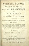 Nouveau Voyage Autour du Monde, en Asie, en Amérique et Afrique en 1788, 1789 et 1790, précédé d'un voyage en Italie et en Sicile en 1787 : avec un recueil de tout ce que les voyageurs ont publié de plus curieux sur toutes les parties du globe. 
 par PAGÈS (François Xavier)
 - Image 8