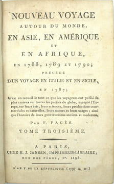 Nouveau Voyage Autour du Monde, en Asie, en Amérique et Afrique en 1788, 1789 et 1790, précédé d'un voyage en Italie et en Sicile en 1787 : avec un ...