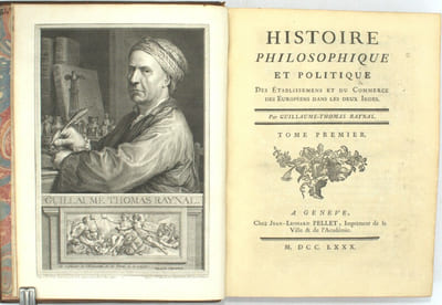 Histoire philosophique et politique des établissements et du commerce des Européens dans les deux Indes.

