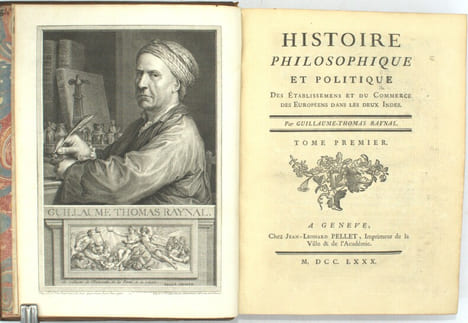 Histoire philosophique et politique des établissements et du commerce des Européens dans les deux Indes.
. RAYNAL (Guillaume-Thomas).