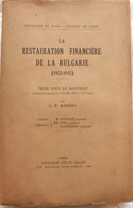 La restauration financière de la Bulgarie (1922-1931)
