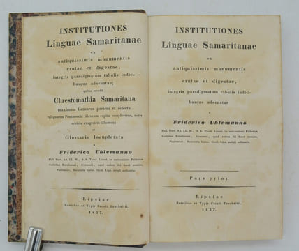 Institutiones linguae Samaritanae. Ex antiquissimis monumentis erutae et digestae, integris paradigmatum tabulis indicibusque adornatae ; quibus ...