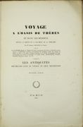Voyage à l'Oasis de Thèbes et dans les déserts situés à l'Orient et à l'Occident de la Thébaïde, par Mr. Cailliaud Frédéric (de Nantes) & Les Antiquités recueillies dans le voyage et leur description, deuxième partie

 par CAILLIAUD (Frédéric) , JOMARD (Edme François, éditeur)

 - Image 6