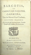 Sarcotis et Caroli V. imp. panegyris carmina ; tum de heroica poesi tractatus
 par MASEN (Jacob, Masenio)
 - Image 2
