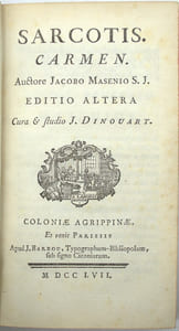 Sarcotis carmen auctore Jacobo Masenio, editio altera, cura & studio J. Dinouart…
