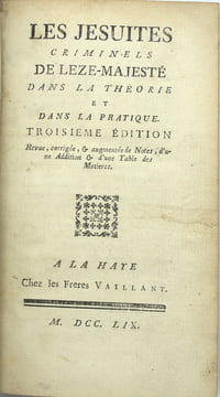 Les jésuites criminels de leze-majesté dans la théorie et dans la pratique. Troisième édition.
. ANONYME
