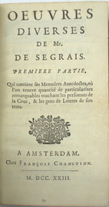 Œuvres diverses de Mr. De Segrais.
