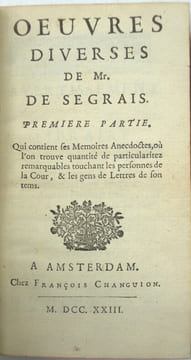 Œuvres diverses de Mr. De Segrais.
. SEGRAIS (Jean Regnault de)