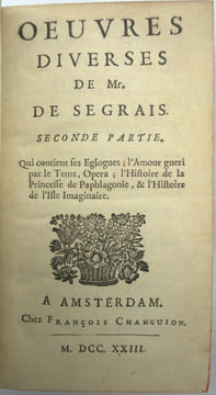 Œuvres diverses de Mr. De Segrais.
. SEGRAIS (Jean Regnault de)