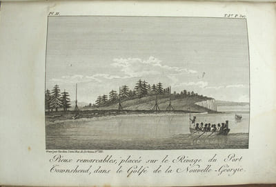 Voyage de découvertes, à l’océan Pacifique nord, et autour du monde, entrepris par ordre de sa majesté Britannique, exécuté, pendant les années 1790, 1791, 1792, 1793, 1794 et 1795, par le capitaine George Vancouver. Traduit de l’Anglais par P.F. Henry. ATLAS Seul. 

