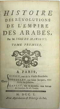 L’Histoire des révolutions de l’empire des Arabes
. MARIGNY (abbé François Augier de)