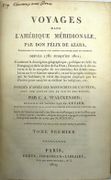 Voyages dans l'Amérique Méridionale par Don Félix Azara. Commissaire et commandant des Limites Espagnoles dans le Paraguay depuis 1781 jusqu'en 1801. Accompagnés d'un Atlas de Vingt-Cinq Planches. Texte Seul.
 par AZARA (Félix de)
 - Image 2