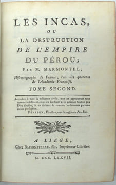 Les Incas, ou la destruction de l'empire du Pérou
. MARMONTEL Jean-François