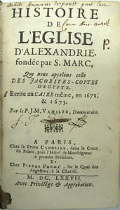 Histoire de l’Église d’Alexandrie, ou des Patriarches d’Alexandrie, depuis S. Marc jusqu’à nos jours. 
