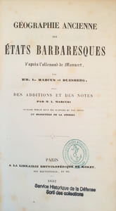 GEOGRAPHIE ANCIENNE DES ETATS BARBARESQUES D'APRES L'ALLEMAND DE MANNERT