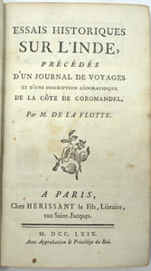 Essais historiques sur l'Inde, précédés d'un journal de voyages et d'une description géographique de la côte de Coromandel
