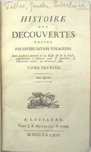 Histoire des decouvertes faites par divers savans voyageurs dans plusieurs contrées de la Russie & de la Perse…
