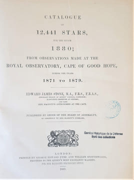 CATLOGUE OF 12 441 STARS, FOR THE EPOCH OF 1880. STONE EDWARD JAMES