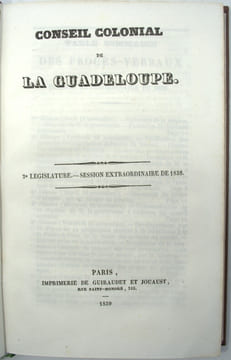 2e Législature-Session extraordinaire de 1838
. CONSEIL COLONIAL DE LA GUADELOUPE,