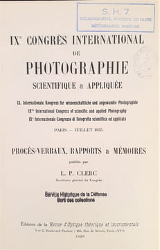 IX e CONGRES INTERNATIONAL DE PHOTOGRAPHIE SCIENTIFIQUE ET APPLIQUEE. CLERC