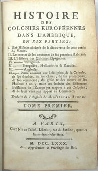 Histoire des colonies européennes dans L'Amérique en six parties. Traduite de l'anglois par M. E. (Marc-Antoine Eidous).