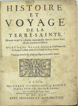 Histoire et voyage de la terre-sainte, ou tout ce qu’il y a de plus remarquable dans les saints lieux, est très-exactement décrit.
. GOUJON ...