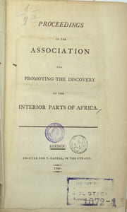 Proceedings of the Association for Promoting the Discovery of the Interior Parts of Africa.
