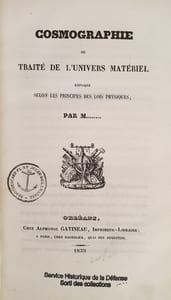 COSMOGRAPHIE OU TRAITE DE L'UNIVERS MATERIEL