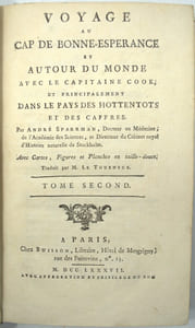 Voyage au Cap de Bonne-Espérance, et autour du monde avec le capitaine Cook. et principalement dans les pays des Hottentots et des Caffres.

