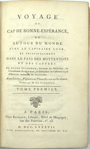 Voyage au Cap de Bonne-Espérance, et autour du monde avec le capitaine Cook. et principalement dans les pays des Hottentots et des Caffres.

