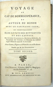 Voyage au Cap de Bonne-Espérance, et autour du monde avec le capitaine Cook. et principalement dans les pays des Hottentots et des Caffres.
. ...