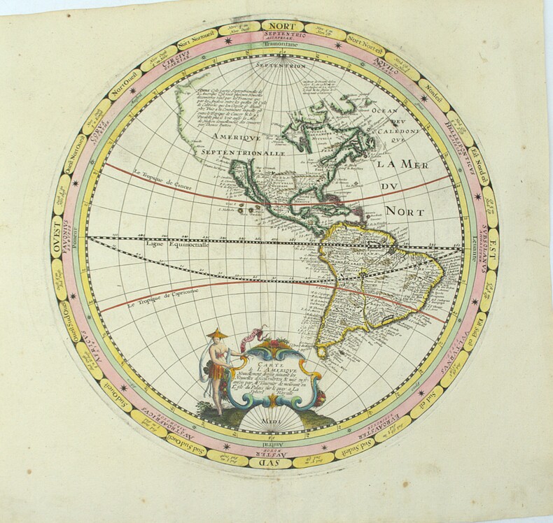 Carte de l'Amerique Nouvellement Dressee Suivant les Nouvelles Descouvertes & Mise en Fransois (ET) Carte Nouvelle de l'Europe Asie & Afrique ...