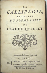 La Callipédie, traduite du poème latin.
