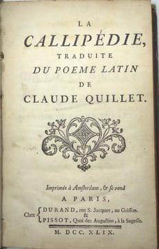 La Callipédie, traduite du poème latin.
. QUILLET (Claude).