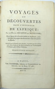 Voyages et Découvertes dans l'intérieur de l'Afrique […]. & Voyage dans les déserts du Sahara […] contenant, 1° La relation de son naufrage et de ses aventures pendant son esclavage ; 2° Un précis exact des mœurs, des usages et des opinions des habitans du Sahara.
