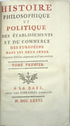 Histoire philosophique et politique des établissements et du commerce des Européens dans les deux Indes. Cinquième édition, augmentée de variantes.
 par RAYNAL (Guillaume-Thomas-François) 
 - Image 2