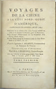 Voyages de la Chine à la côte nord-ouest d'Amérique, faits dans les années 1788 et 1789 Précédé de la relation d'un autre voyage exécuté en 1786 sur le vaisseau le Nootra, parti du Bengale D'un recueil d'observations…. Capitaine John MEARES, commandant le Vaisseau la Felice Traduit de l'anglois par J.B.L.J. Billecocq, citoyen français….
 par MEARES (Capitaine John), BILLECOCQ (J.B.L.J, trad.)
 - Image 2