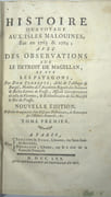 Histoire d'un voyage aux Isles Malouines, fait en 1763 & 1764 ; avec des observations sur le Détroit de Magellan, et sur les Patagons.

 par PERNETTY, (Antoine-Joseph Pernetty, Dom)

 - Image 2