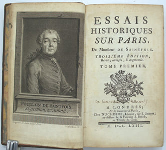 Essais historiques sur Paris de Monsieur de Saint-Foix, troisième édition…
