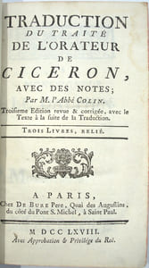 Traduction du Traité de l'Orateur de Cicéron, avec des Notes par M. l'Abbé Colin
