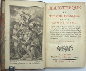 Bibliothèque du théatre françois depuis son origine. 
