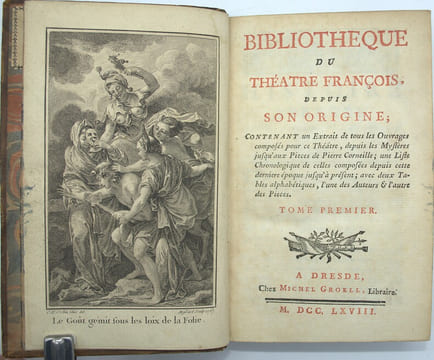 Bibliothèque du théatre françois depuis son origine.
. LA VALLIÈRE (Louis-César duc de)