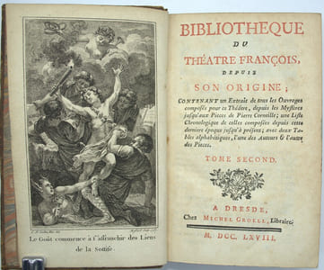 Bibliothèque du théatre françois depuis son origine. 
