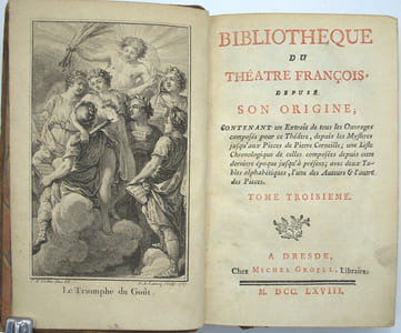 Bibliothèque du théatre françois depuis son origine. 
