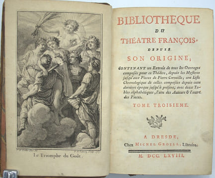 Bibliothèque du théatre françois depuis son origine.
. LA VALLIÈRE (Louis-César duc de)