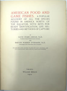 American food and game fishes. A popular acccount of all the species found in America North of the equator, with keys for ready identification, life histories and methods of capture 

