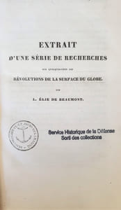 EXTRAIT D'UNE SERIE DE RECHERCHES SUR QUELQUES UNES DES REVOLUTIONS DE LA SURFACE DU GLOBE
